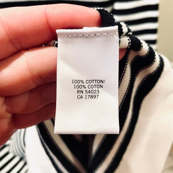 Banana Republic Factory 3/4 sleeve stretch knit sweater dress SZ M black white - Picture 8 of 9